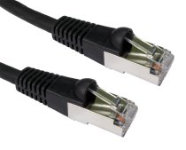 Cat6A S/FTP RJ45 Ethernet Patch Cable 1m - Black