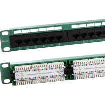 Excel Cat5e 24 Port Unscreened Patch Panel 1U - Green
