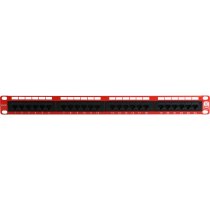 Excel Cat5e 24 Port Unscreened Patch Panel 1U - Red