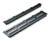 Excel Cat5e 24 Port Unscreened Patch Panel 1U - Black