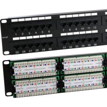 Excel Cat5e 48 Port Unscreened Patch Panel 2U - Black