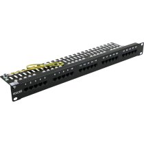 Excel Voice 25 Port 3-Pair RJ45 Patch Panel 1U - Black
