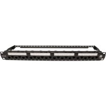 Excel Cat 6A Unscreened PCB Punchdown Panel 24 port, 1U - Black