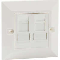 Excel Cat5e Dual RJ45 Bevelled Wall Plate with 2 x UTP Modules