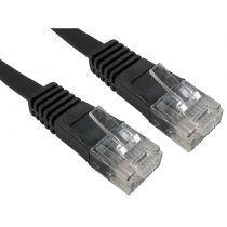 Cat5e UTP Flat RJ45 Ethernet Patch Leads 1.5m - Black