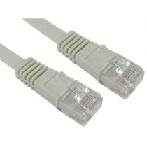Cat5e UTP Flat RJ45 Ethernet Patch Leads 10m - Grey