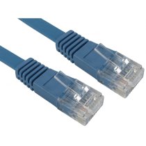 Cat5e UTP Flat RJ45 Ethernet Patch Leads 15m - Blue