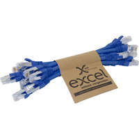 Excel Cat6A F/FTP RJ45 Ethernet Patch Cable LS0H 0.215m - Blue (10 Pack)