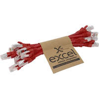 Excel Cat6A F/FTP RJ45 Ethernet Patch Cable LS0H 0.215m - Red (10 Pack)