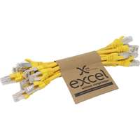 Excel Cat5e UTP RJ45 Ethernet Patch Lead LSOH 0.2m Yellow ((Pack 10))