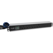 Excel 4 Way UK Socket PDU - 16A IEC 60309 Plug - Horizontal