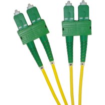Excel Enbeam OS2 Fibre Optic Patch Lead SC/APC-SC/APC Singlemode 9/125 Duplex LS0H Yellow 1 m
