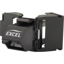 Excel Cat6 UTP Unscreened Angled Keystone Jack Toolless - Black (Box 24)