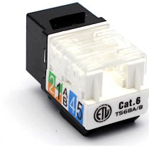 Excel Cat6 UTP Unscreened Keystone Jack IDC Punch Down - Black (Box 24)