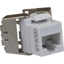 Excel Cat6A UTP Unscreened Low Profile Keystone Jack Toolless - White