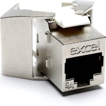 Excel Cat6A FTP Screened Low Profile Keystone Jack Toolless Silver (24-Pack)