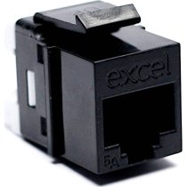 Excel Cat6A UTP Unscreened Keystone Jack IDC Punch Down - Black (Box 24)