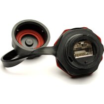Excel Cat6A IP67 External Industrial In-Line Bulkhead Coupler with Cap