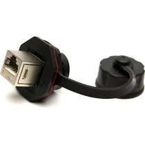 Excel Cat6A IP67 External Industrial In-Line Bulkhead Coupler with Cap