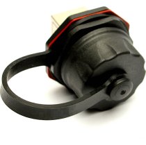 Excel Cat6A IP67 External Industrial In-Line Bulkhead Coupler with Cap