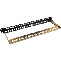 Excel Unloaded 48 Unscreened Port Keystone Patch Panel Frame 1U Black