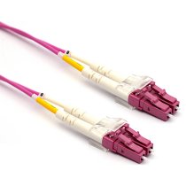 Excel Enbeam OM4 Fibre Optic Patch Lead LC-LC Multimode 50/125 Duplex LS0H Violet 3m