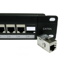 Cables Direct 24 Port STP Cat6A Patch Panel - In-line coupler