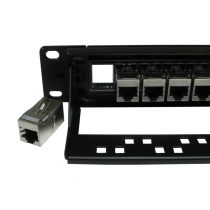 Cables Direct 24 Port STP Cat6A Patch Panel - In-line coupler