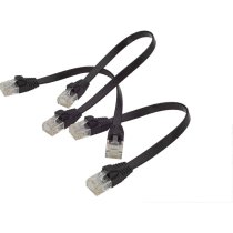 Excel Cat6 UTP RJ45 Ethernet Patch Lead LSOH Flat U/UTP Unshielded Blade 0.2m Black (10-Pack)