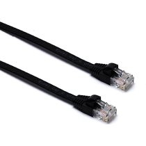 Excel Cat6 UTP RJ45 Ethernet Patch Lead LSOH Flat U/UTP Unshielded Blade 0.2m Black (10-Pack)