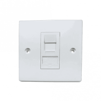 Cat6a Shielded Loaded Faceplate- Tool-less 1 x Shielded Module 