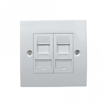 Cat6a Shielded Loaded Faceplate- Tool-less 2 x Shielded Module 