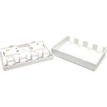 Excel 4 Port Keystone Surface Mount Box Signal White