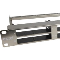 Excel ExpressNet 8-Module Unloaded Modular Panel 1U Silver