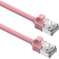 Excel Cat6A Mini RJ45 Ethernet Patch Cable 28AWG LSOH 1m Pink