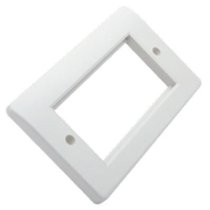 Excel Office Double Gang Faceplate Inc 2 Half Blanks - White