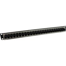 Excel Cat5e 24 Port Unscreened Through Coupler Patch Panel 1U - Black