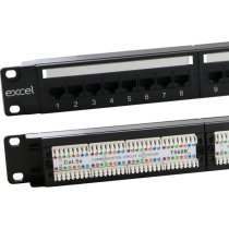Excel Plus Cat5e 24 Port Unscreened Patch Panel 1U - Black
