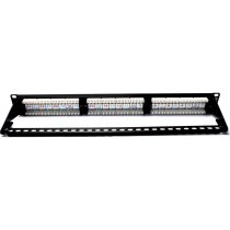 Excel Cat6 24 Port Unscreened Patch Panel 1U - Cable Management - Black