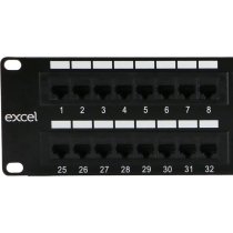 Excel Cat6 48 Port Unscreened Patch Panel 2U - Cable Management - Black