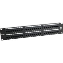Excel Cat6 48 Port Unscreened Patch Panel 2U - Cable Management - Black