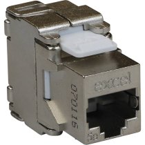 Excel Cat5e FTP Screened Keystone Jack Toolless Silver