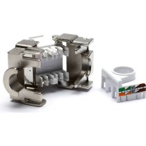 Excel Cat6A STP Screened Angled Keystone Jack Toolless - Silver