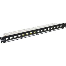 Excel 16 port 1U Unloaded Black Keystone Frame