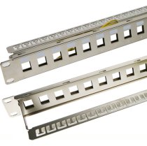 Excel 16 port 1U Unloaded Chrome Keystone Frame