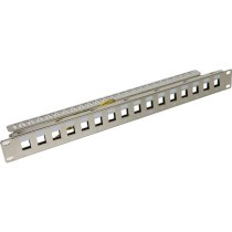 Excel 16 port 1U Unloaded Chrome Keystone Frame