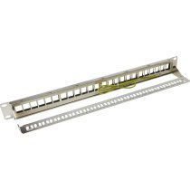 Excel 24 port 1U Unloaded Chrome Keystone Frame