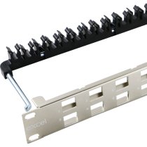 Excel 24 port angled unloaded 1U chrome FTP keystone frame