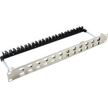 Excel 24 port angled unloaded 1U chrome FTP keystone frame