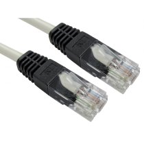 Cat5e UTP RJ45 Ethernet Crossover Patch Leads 1m - Grey